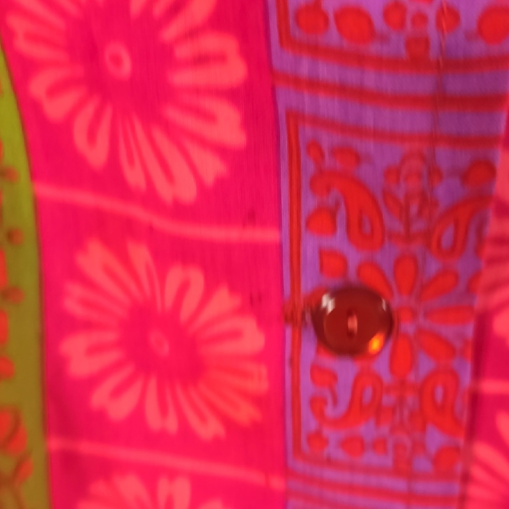 Vintage Alex Coleman Vibrant Button Down Dress - Picture 5 of 11
